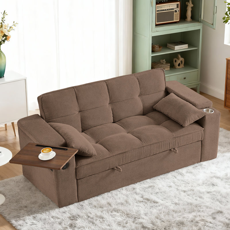 Canapé-lit convertible 3-en-1 Aurora, Mocha Chenille