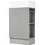 Meuble-lavabo moderne gris 18,6 po avec armoire et lavabo en céramique, meuble-lavabo à tablettes pliable-130629189