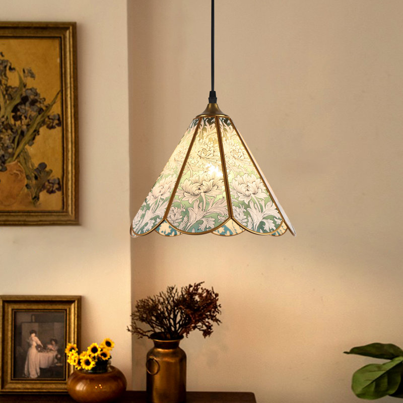 Tiffany Style Pendant Light Fixture Stained Glass Hanging Lamp 10.8 Inch Tiffany Chandelier for Dining Room Kitchen Island Bedroom Hallway