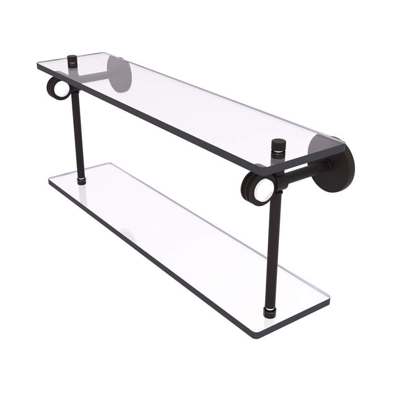 Margolis 2 Piece Glass Tiered Shelf, Oil Rubbed Bronze
