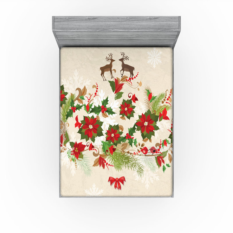 Ensemble de 2 draps-housses Ambesonne, Multicolore / floral 1, Drap-housse grand