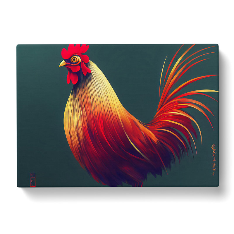 Attractive Rooster - Wrapped Canvas, 40cm H x 60cm W x 3cm D