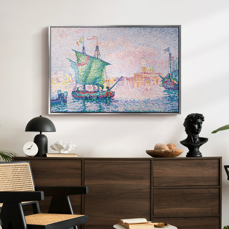 Venise, nuage rose, 1909 - Paul Signac, toile tendue avec châssis, 24 po x 36 po, Argent