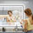 Hyosvany Matte Black Matel Framed LED Vanity Mirror with Front-lit and Back-lit, Memory Function, 3 Color Temperatures, Dimmable Light & Anti-fog Tempered Glass Mirror-285721214