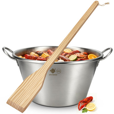 Cazo Para Carnitas en acier inoxydable ARC 41QT, spatule en bois de 36 pouces