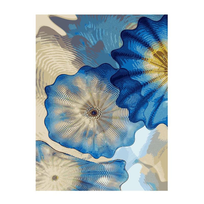 Chihuly Rosette Sapphire Area Rug, Rectangle 7' x 10'