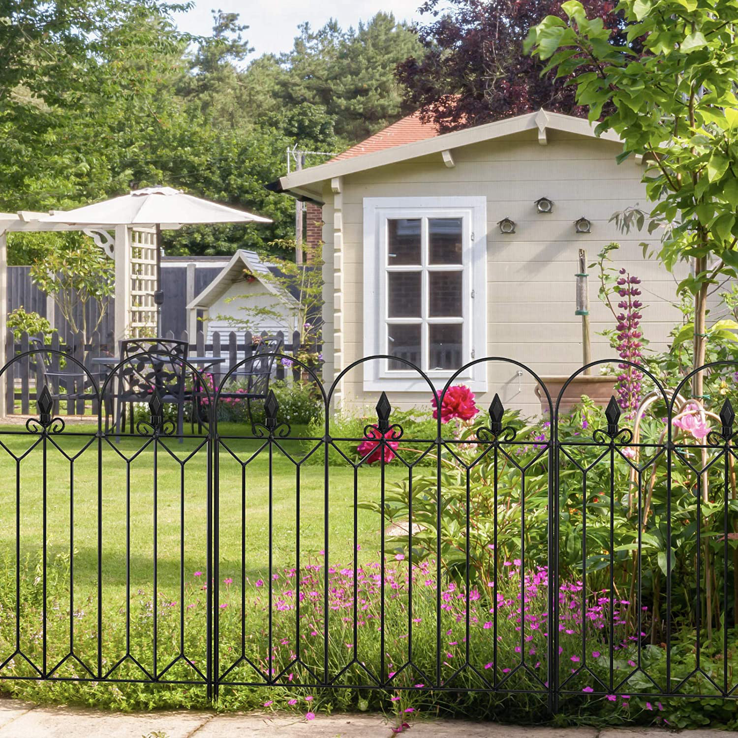 Amagabeli 5 Panels Decorative Garden Fences and Borders for Dogs 24in(H