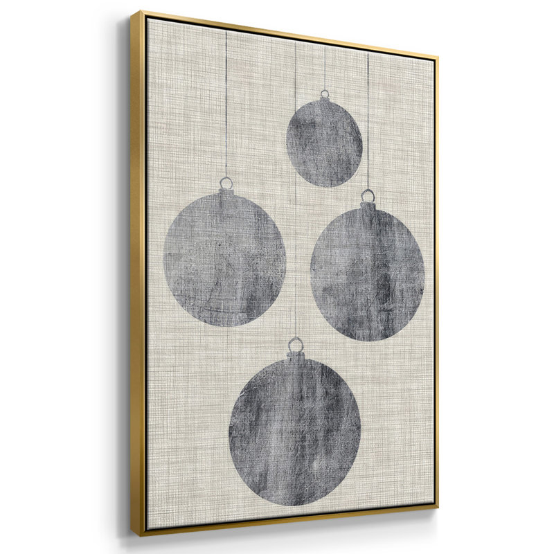 " Sophisticated Christmas Collection E ", Gold Floater Framed, 37" H x 25" W x 1.5" D