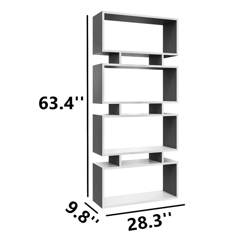 Gurveer Geometric Bookcase, Oak