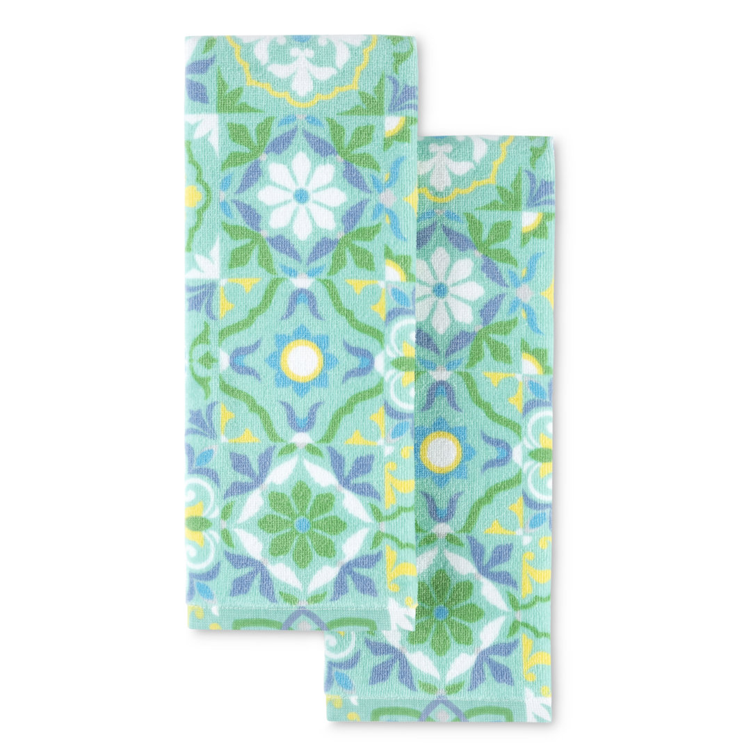 Fiesta Worn Tiles Kitchen Towels 2-Pack Set (Set of 2) Fiesta