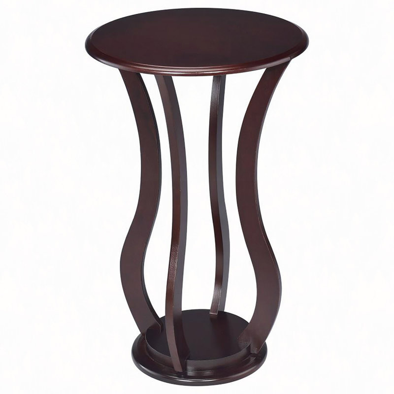 Table d'appoint ronde cerise avec plateau en faux marbre