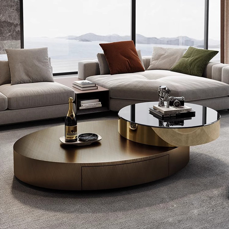 Light luxury modern revolving coffee table
