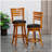 30-inch Bar Height High-Back Swivel Chair, Natural Tones, Charcoal Grey Fabric Seat-1648756458