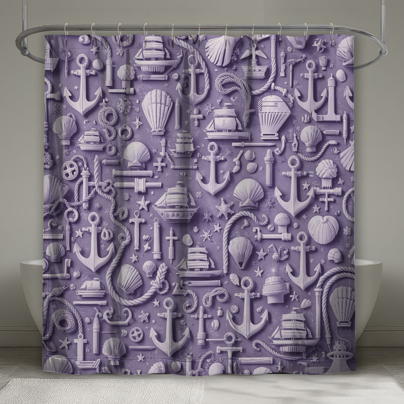 Rideaux de douche très longs Nautical Elements, L 70 po x H 84 po