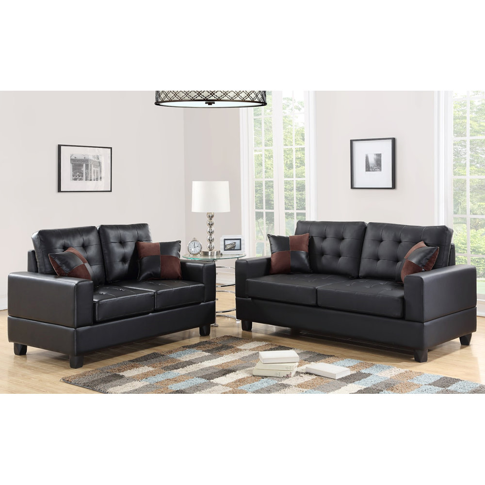 Latitude Run® Vega Faux Leather Sofa & Loveseat | Wayfair