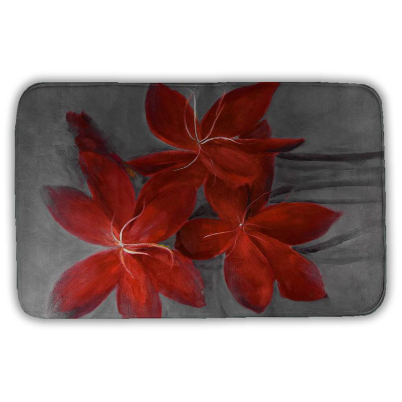 Asiatic lily Bath Mat with Non-Slip Backing - Quick Dry Memory Foam Bathroom Rug - Absorbent - Modern Plush Spa-Style - Machine Washable