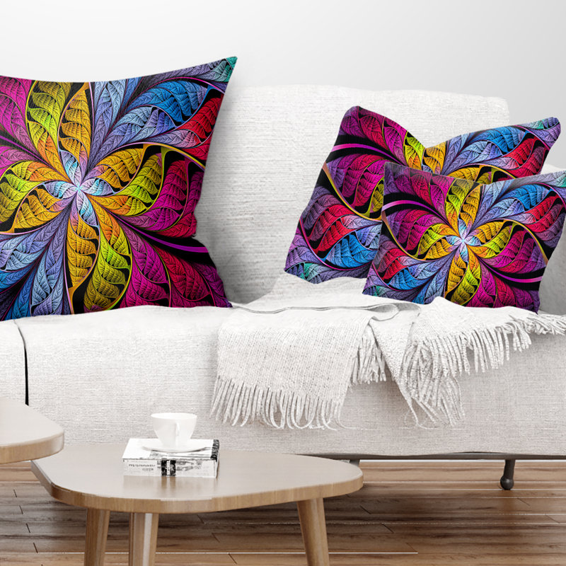  Coussin lombaire abstrait en verre coloré Fractal