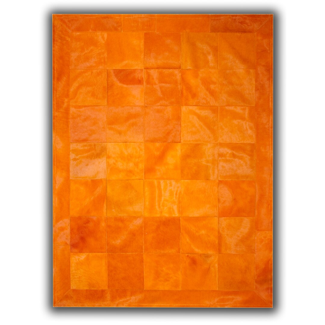 Teppich Lilianna aus Kuhfell in Orange