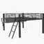 Lit mezzanine avec bureau Gaming, DEL, double, noir