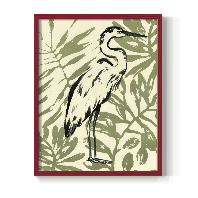 «Retro Parlor Heron I», H 15 po x l 12 po, Rouge