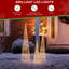 Set Of 3 Lighted Christmas Plastic Champagne Gold Cone Tree With 65 Warm White LED Lights