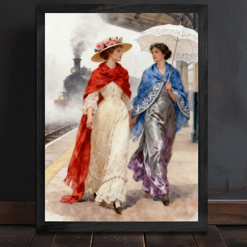 Reproduction d'art encadrée noire rétro élégante, H 11 po x l 9 po