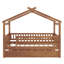 Twin wooden house bed with trundle-922912830