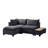 Latitude Run® Dark Grey Fabric Sectional Loveseat Ottoman with USB Storage Console Table-111924860
