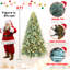 Arbre de Noël 4 pi en PE / PVC avec 150 lumières DEL blanc chaud - 475 pointes, conception à branches articulées, support naturel, support en métal, décoration de Noël facile à assembler-118682938