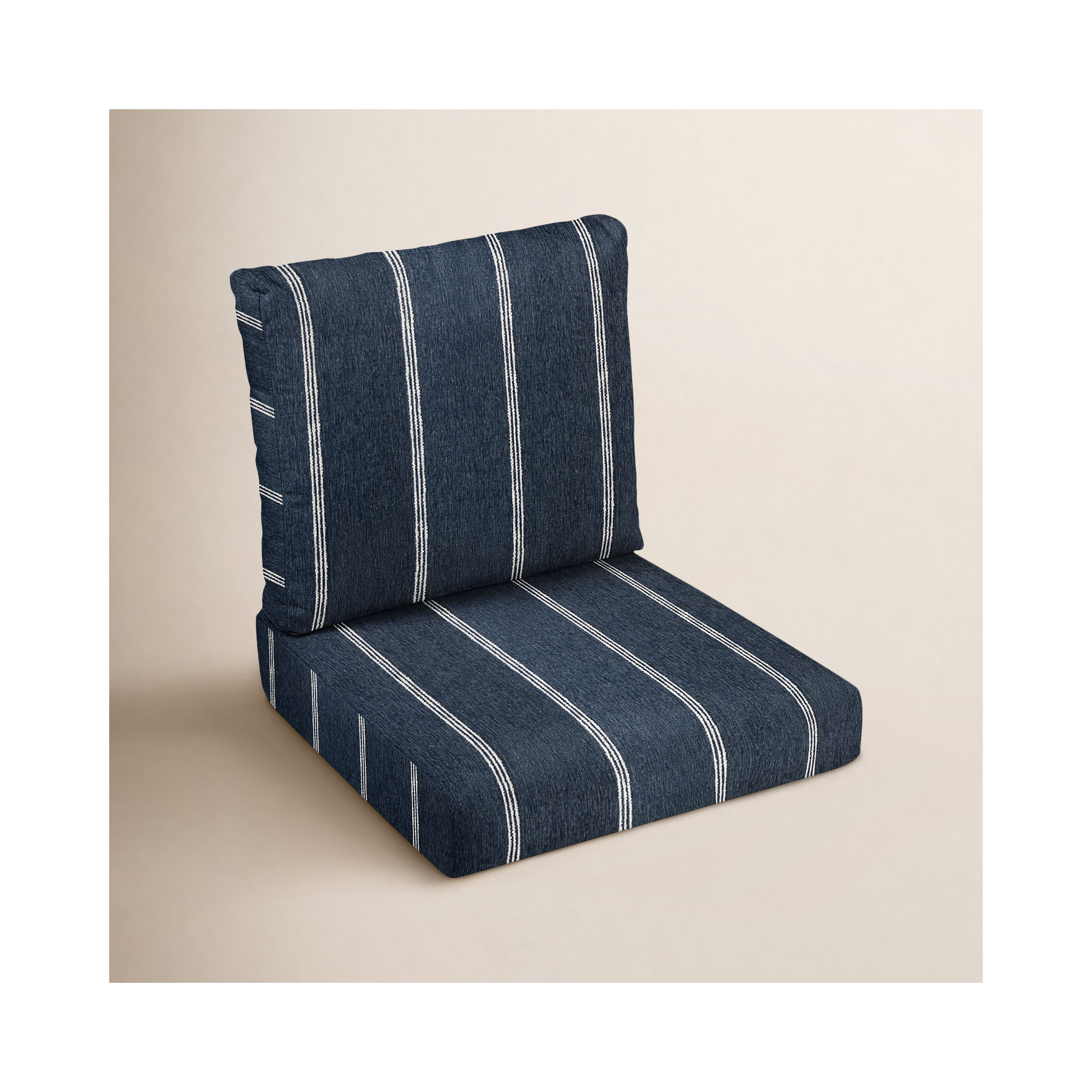 Sunbrella Outdoor Striped Lounge Cushion, Blue