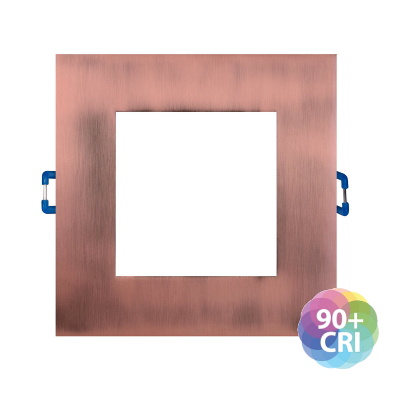 Dimmable Square Flush Mount, 610, 5000K, Aged Copper