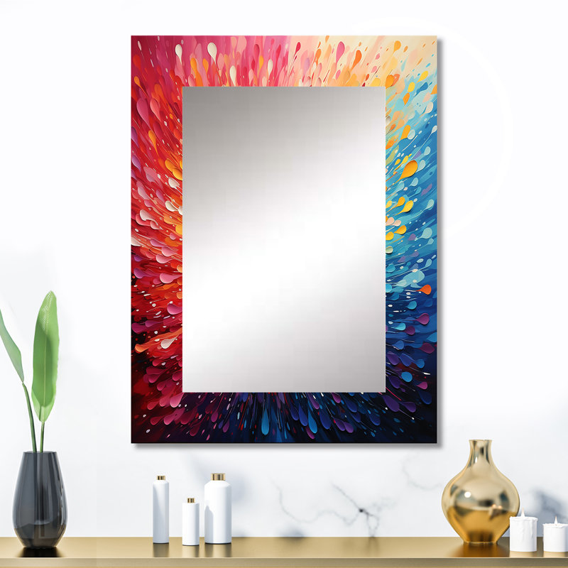 «Hardedge Art Vibrant Velocity», miroir décoratif de peinture Hard Edge, 32 po x 24 po