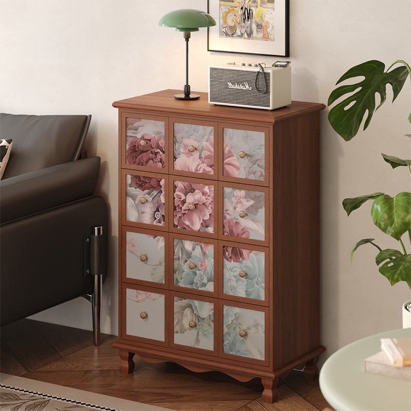 Commode d'appoint 4 tiroirs en bois massif Thornport