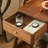 Modern Minimalist Black Walnut Wood Mobile Side Table with Wheels