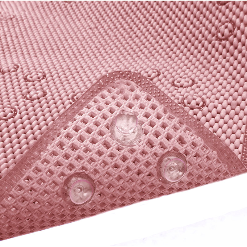 Aalasia Foam Non-Slip Shower Mat, Light Pink