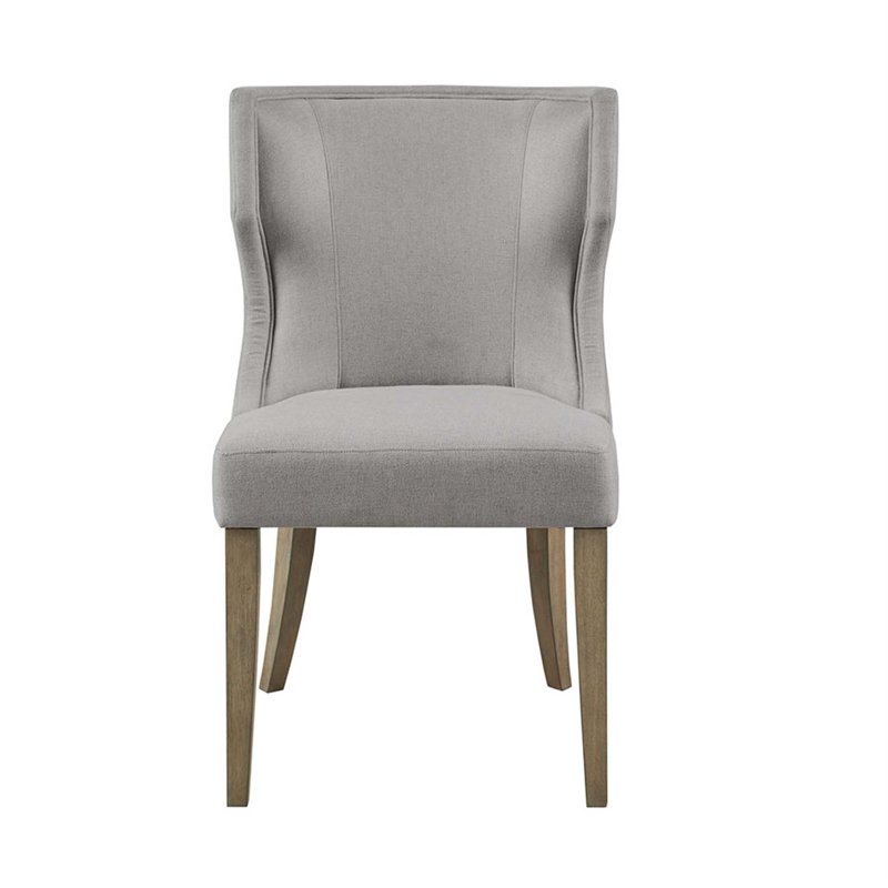 Chaise rembourrée à oreilles, Gris clair