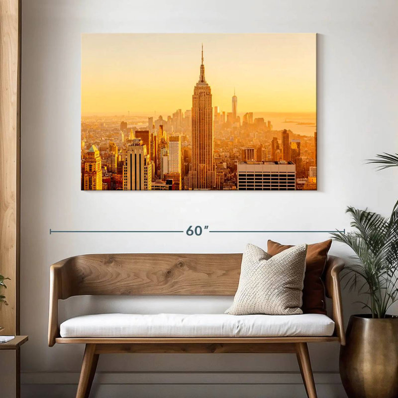 Ravi New York Golden Sunset, 32" H x 48" W