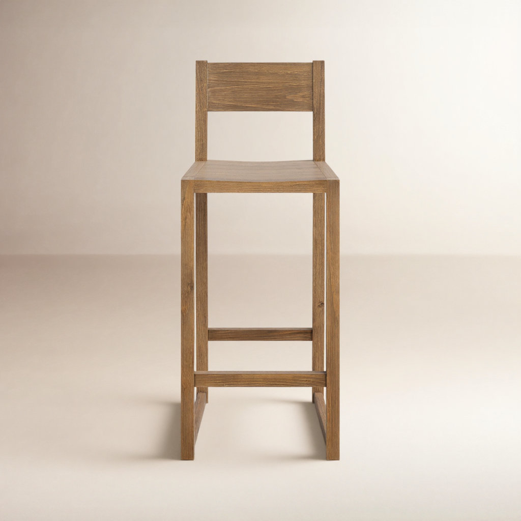 Modica Solid Wood Stool, Bar Stool (30" Seat Height), Honey Brown