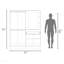 Armoire avec portes doubles, tringle suspendue et tablettes intérieures, blanc