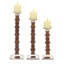Ensemble de 3 chandelles en bois
