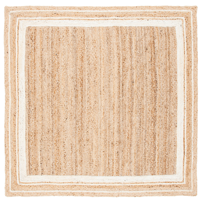 Weintraub Natural Fiber Hand Woven Jute Rug, Square 6'
