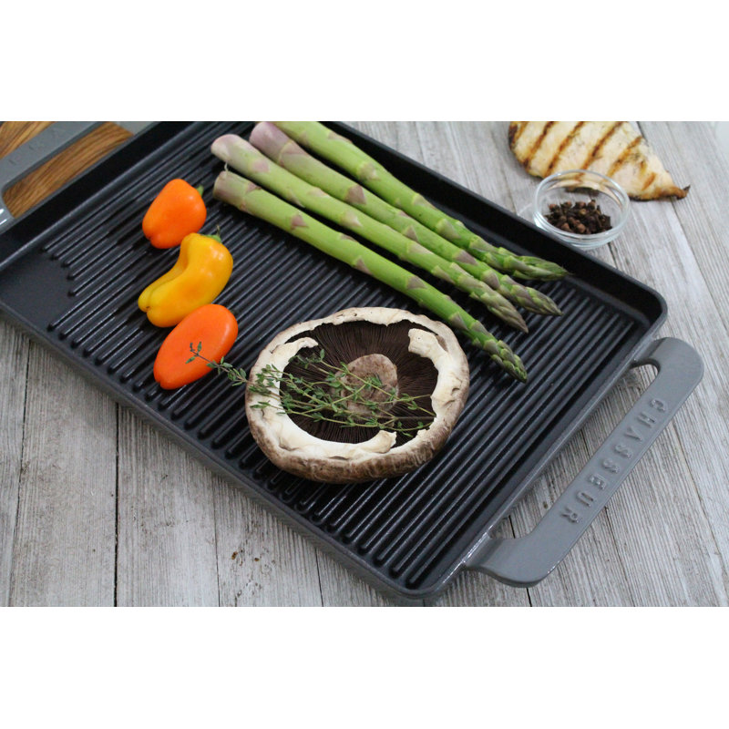 9.75'' Enameled Cast Iron Grill Pan / Griddle Set