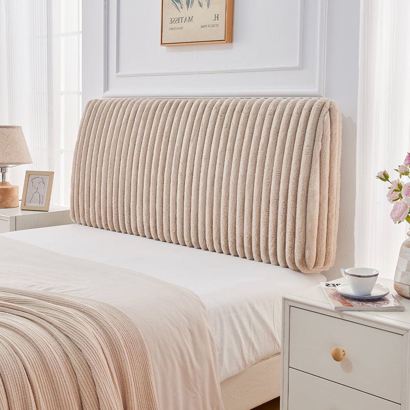 Upholstered Headboard Ergonomic Fabric Headboard 6.3 inch width Headboard Suitable for 8-14 inch Mattress , Light Camel, King