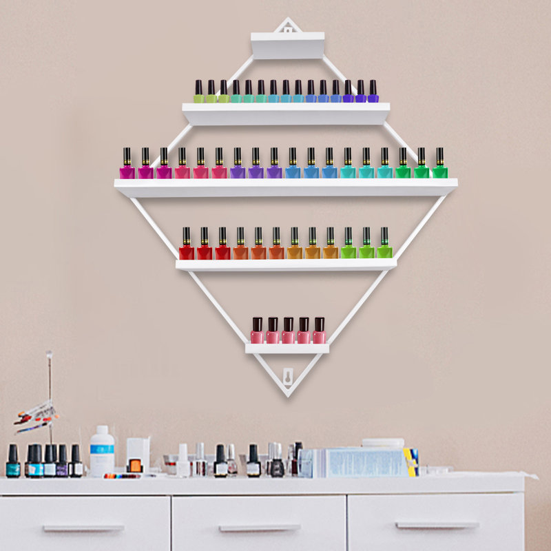 Présentoir à vernis à ongles blanc avec support à 5 niveaux, Blanc
