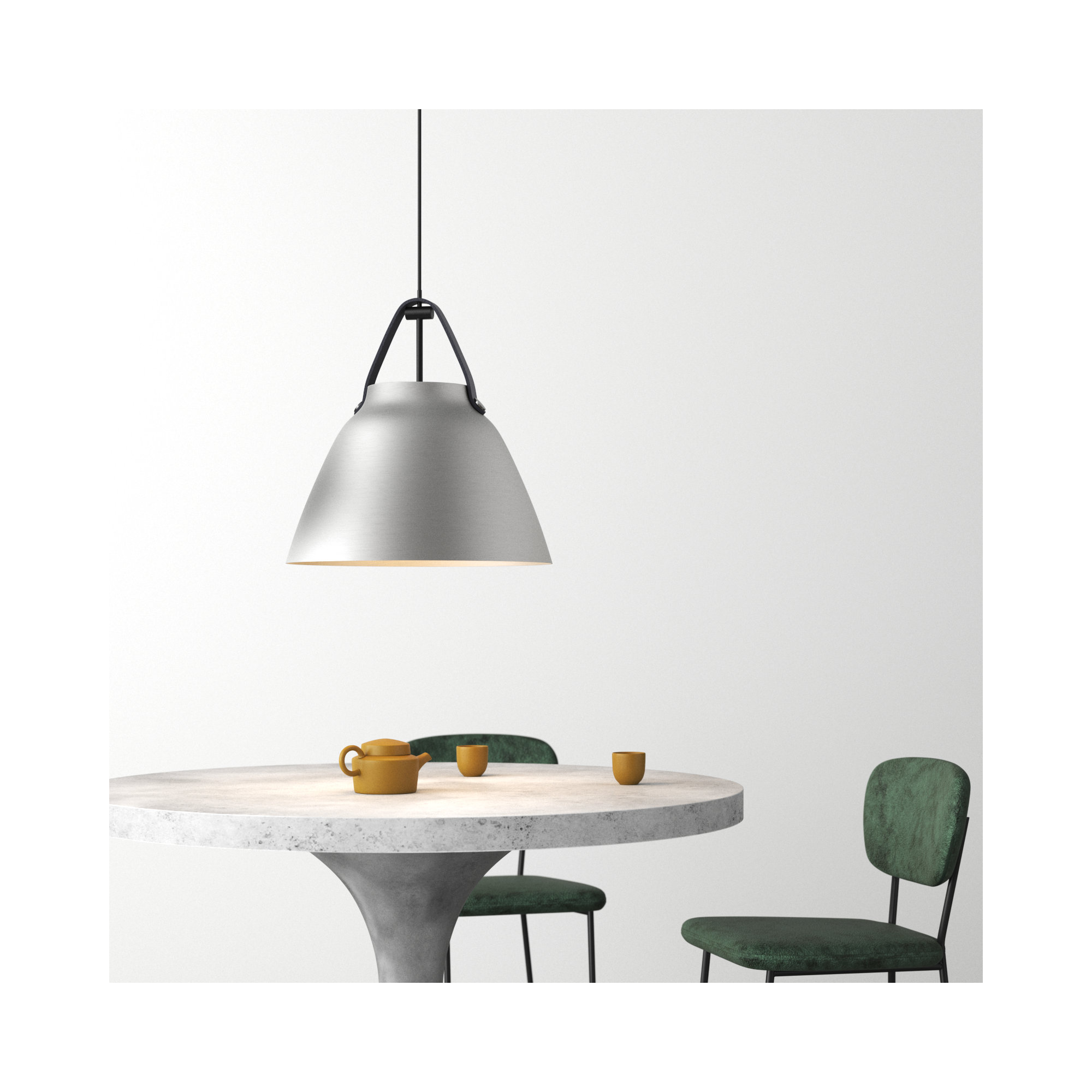Gianni Single Light Metal Dimmable Pendant, Black/Brushed Patinum, 14.5" H x 14.25" W x 14.25" D
