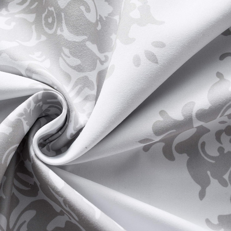 Janey Blackout Curtain Pair, White/Gray, 52" W x 84" L