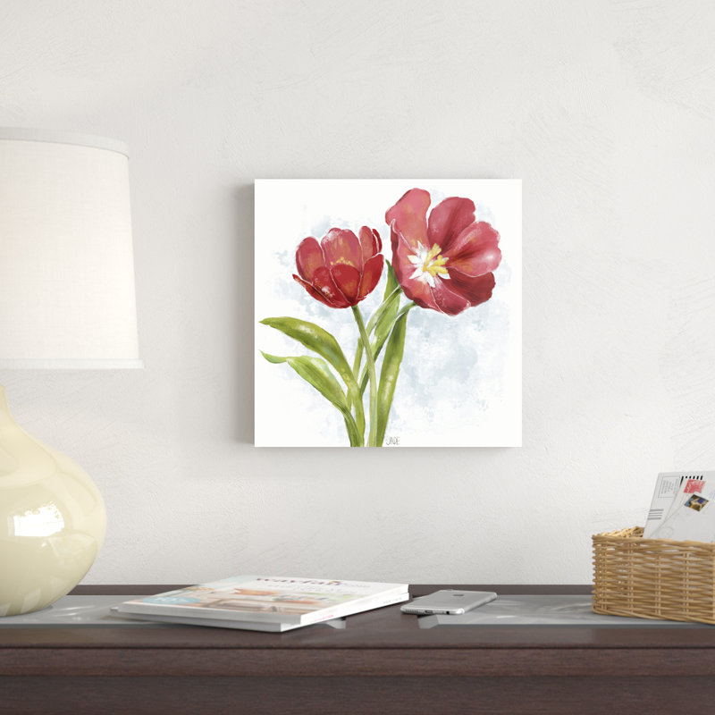 Red Tulip Splash I, H 12 po x l 12 po