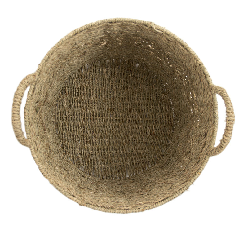 Hand Woven Decorative Basket, 14" H x 17" W x 11.75" D