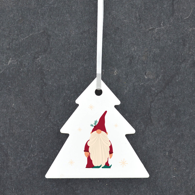 Carley Festive Gonk Tree Shaped Ceramic Ornament