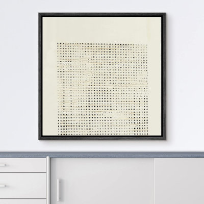 Brun clair à pois foncés grunge encadré sur toile